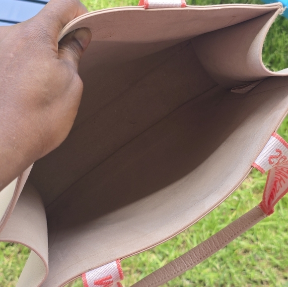 Michael Kors Rose Gold Tote HandBag Pink White Top Handle Women Leather - Picture 15 of 16